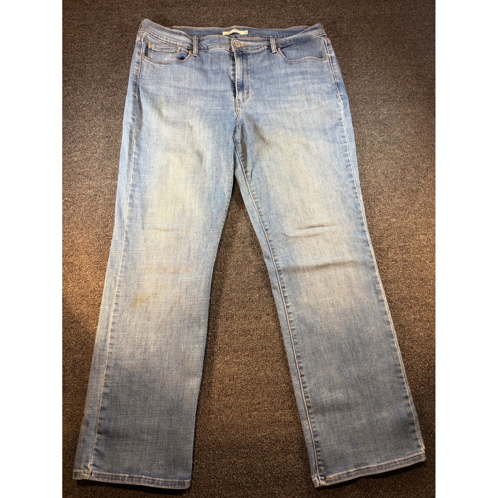 Levis 505 Straight Leg Jeans Womens 18 Light Wash Blue Denim Mid Rise Pants